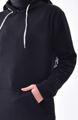 Hooded Track suit Tunic 18079-01 Black 18079-01