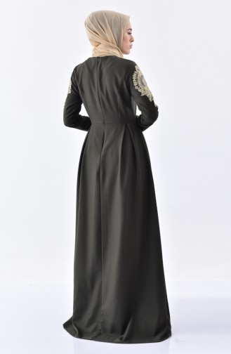Khaki Hijab Kleider 81638-02