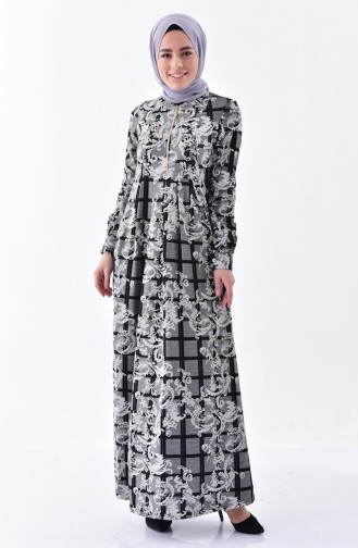 Gray Hijab Dress 7134-02