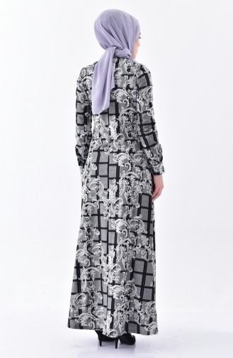 Dilber Patterned Dress 7134-02 Gray 7134-02