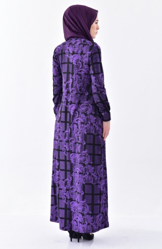 Dilber Patterned Dress 7134-05 Purple 7134-05