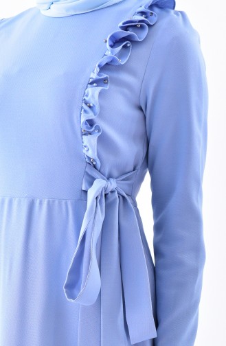 Kleid mit Falbel 0205-02 Blau 0205-02