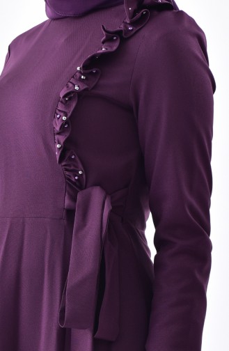 Frill Detail Dress 0205-04 Purple 0205-04