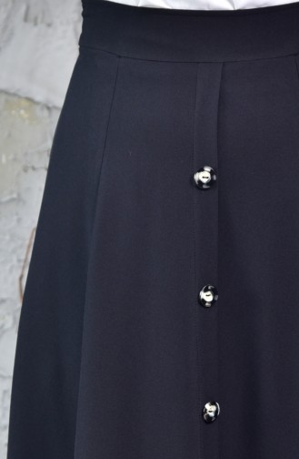 Buttoned Detail Skirt 8106-01 Black 8106-01