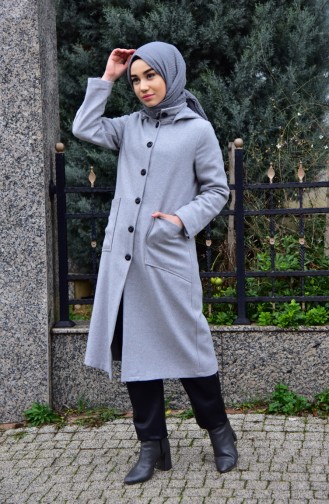 Hooded Cachet Coat 2036-07 Gray 2036-07