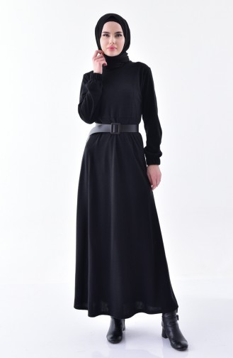 Schwarz Hijab Kleider 0292-01