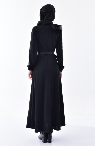 Elastic Sleeve Dress 0292-01 Black 0292-01