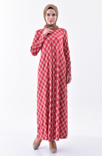 دلبر فستان بتصميم طيات 7133-01 لون خمري 7133-01