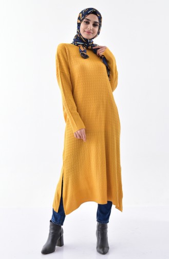 Large Size Knitwear Tunic 3287-10 Mustard 3287-10