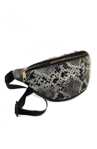 Women´s Waist Bag U0001-03 Black White Snakeskin 0001-03