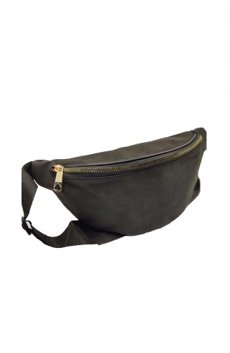 Dame Gürteltasche U0001-08 Schwarz Wİldleder 0001-08