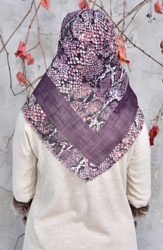 Echarpe Cotton a Motifs 2144-04 Pourpre 2148-04