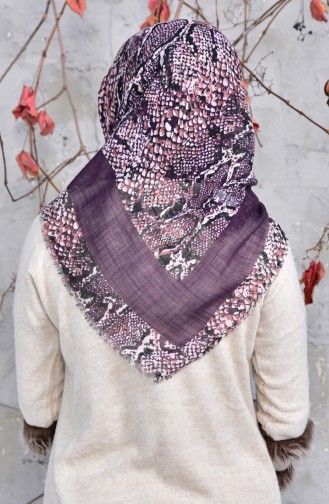 Echarpe Cotton a Motifs 2144-04 Pourpre 2148-04