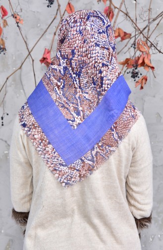 Echarpe Cotton a Motifs 2144-06 İndigo 2148-06