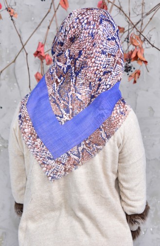 Patterned Cotton Scarf 2144-06 Indigo 2148-06