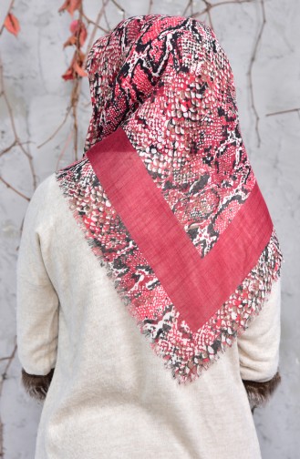 Echarpe Cotton a Motifs 2144-08 Bordeaux 2148-08