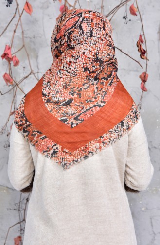 Echarpe Cotton a Motifs 2144-12 Tabac 2148-12