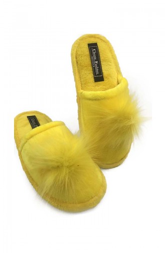 Chaussons Pompons Pour Femme TEZ001-01 Jaune 001-01