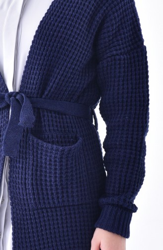 Knitwear Belted Cardigan 1027-04 Navy 1027-04