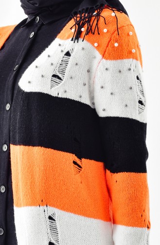 Gilet Tricot Perlés 8025-04 Orange 8025-04