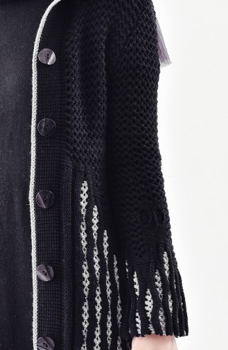 Silvery Knitwear Tressed Cardigan 8041-06 Black 8041-06