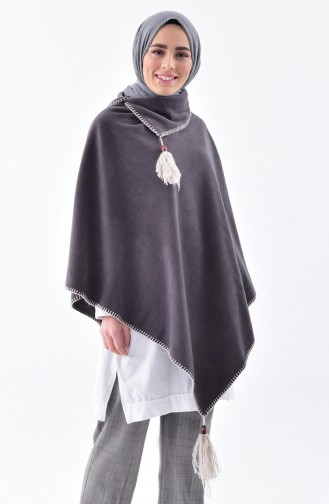 Shawl Collar Fleece Poncho 1001-02 Anthracite 1001-02