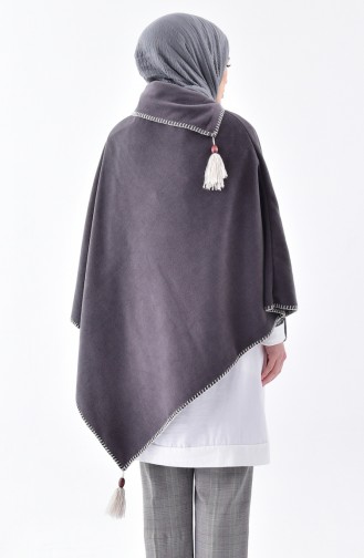 Shawl Collar Fleece Poncho 1001-02 Anthracite 1001-02