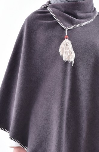 Shawl Collar Fleece Poncho 1001-02 Anthracite 1001-02