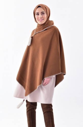 Shawl Collar Fleece Poncho 1001-05 Taba 1001-05