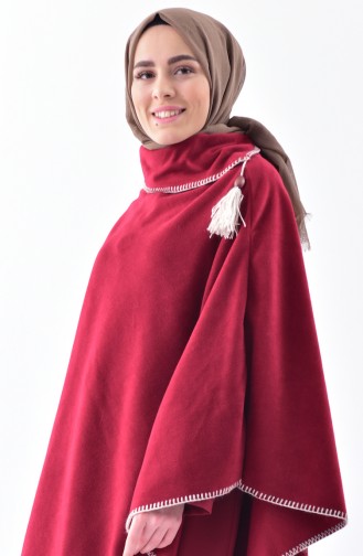 Shawl Collar Fleece Poncho 1001-07 Plum 1001-07