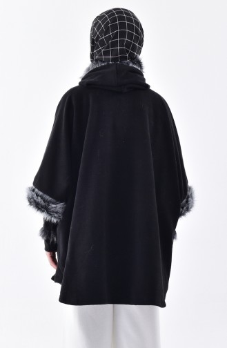 Hooded Polar Fleece Poncho 1002-04 Black 1002-04