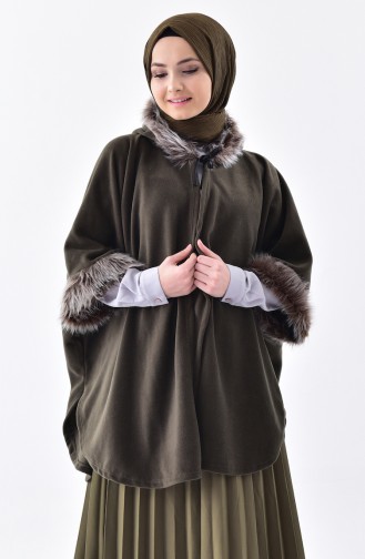 Hooded Polar Fleece Poncho 1002-05 Khaki 1002-05