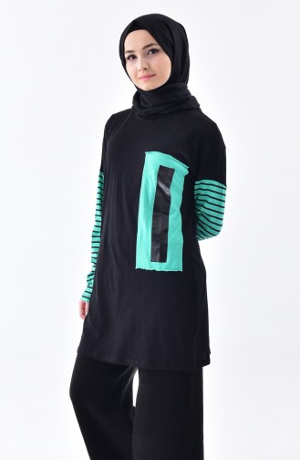 Garnish Tunic 1037-02 Black Green 1037-02