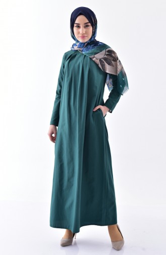 TUBANUR Pleated Dress 2997-04 Emerald Green 2997-04