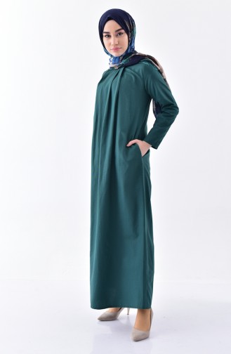 TUBANUR Pleated Dress 2997-04 Emerald Green 2997-04