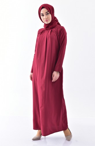 Claret Red Hijab Dress 2997-07