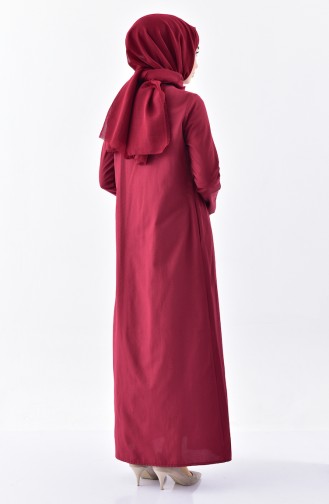 Claret Red Hijab Dress 2997-07