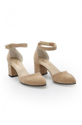 Chaussures a Talons Pour Femme 11264-01 Beige Daim 11264-01