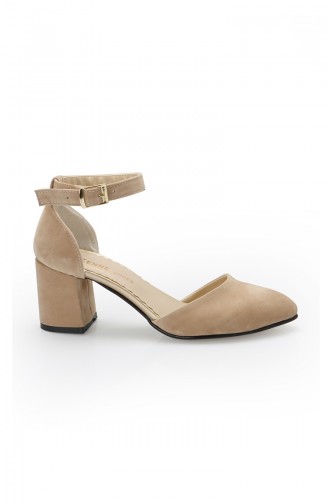 Chaussures a Talons Pour Femme 11264-01 Beige Daim 11264-01