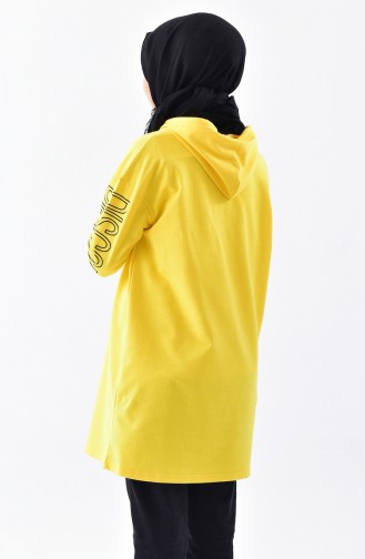 Kapüşonlu Spor Tunik 9022-08 Sarı
