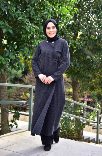 Yandan Bağlamalı Ferace 7140-01 Siyah