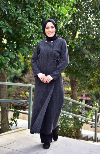 Abaya mit Seitenbindung 7140-01 Schwarz 7140-01