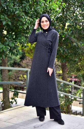 Yandan Bağlamalı Ferace 7140-01 Siyah