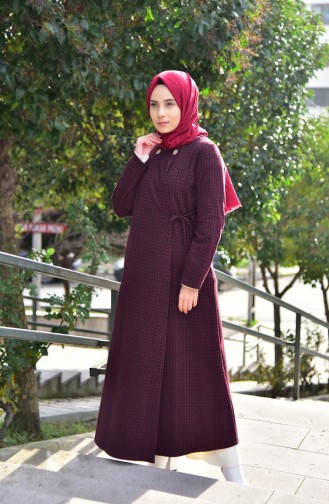 Abaya mit Seitenbindung 7140-03 Weinrot 7140-03