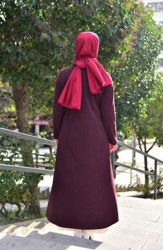 Abaya mit Seitenbindung 7140-03 Weinrot 7140-03