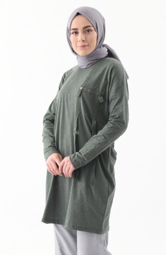 Pocketed Tunic 1048-01 Khaki Green 1048-01