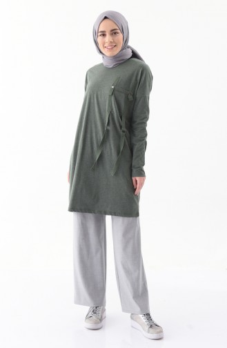 Pocketed Tunic 1048-01 Khaki Green 1048-01