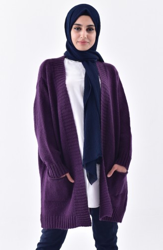 Knitwear  Cardigan with Pocket 7106-07 Purple 7106-07