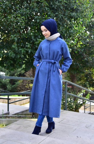 Bislife Belted Cachet Coat 5430-04 Indigo 5430-04