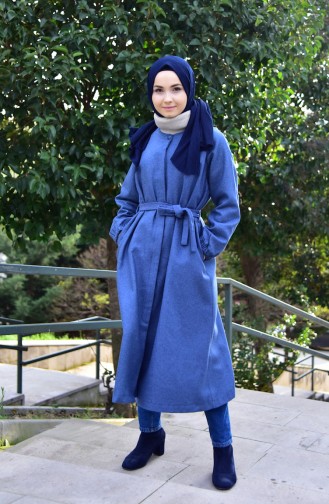 Bislife Belted Cachet Coat 5430-04 Indigo 5430-04